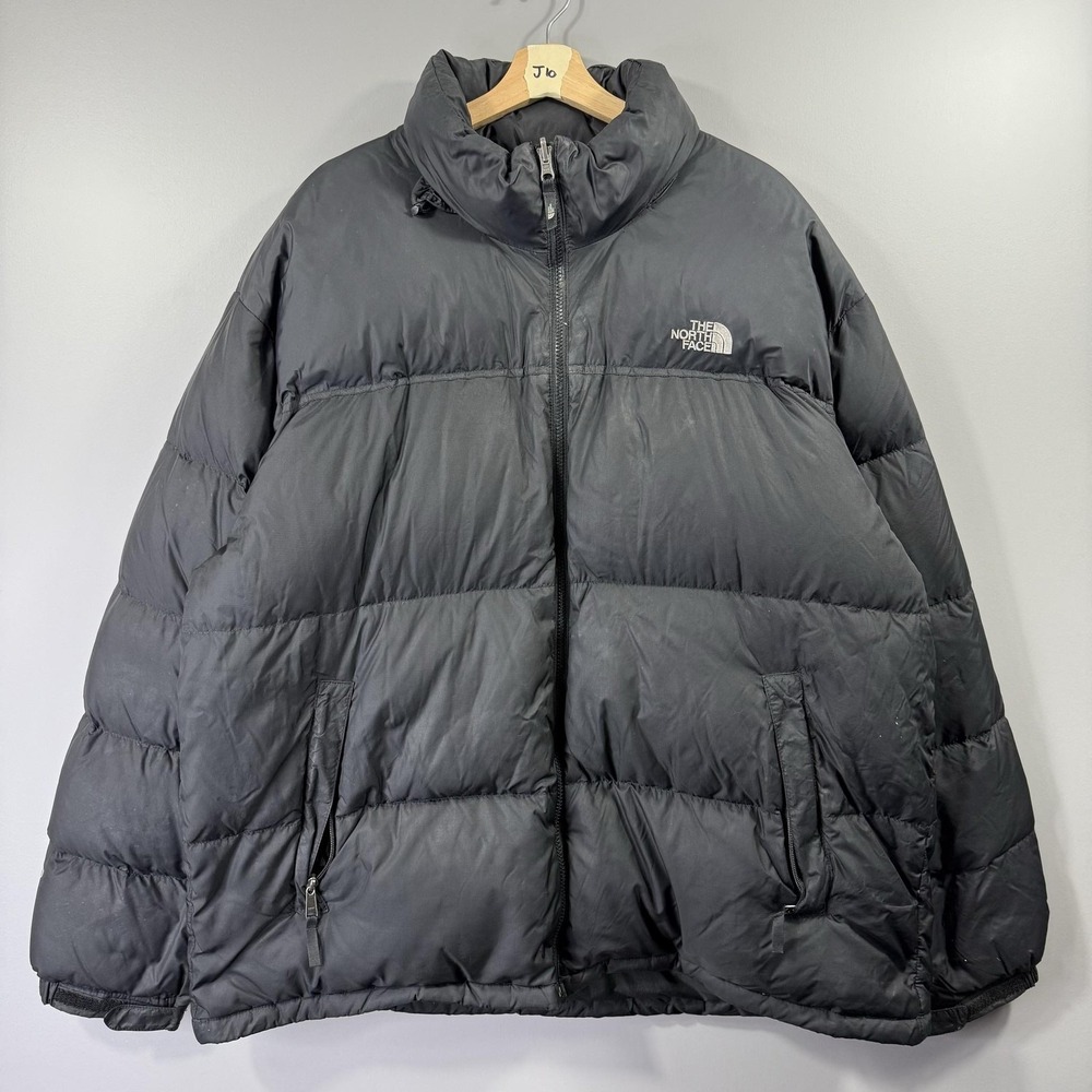 The North Face Jacket Mens 3XL Gray 700 Down Nuptse Puffer Full Zip Insulated